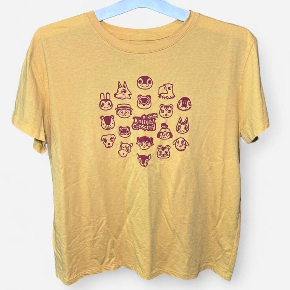Animal Crossing Unisex XL Graphic T-Shirt Casual Cotton Blend Yellow